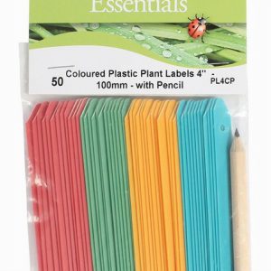 COLOURED PLASTIC PLANT LABELS 4″  – 100mm – WITH PENCIL