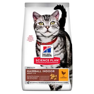 HILL’S SCI PLAN ADULT HAIRBALL&INDOOR DRY CAT CHICKEN FLAV 1.5kg