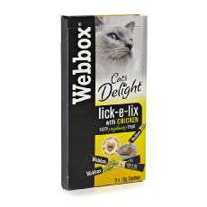WEBBOX CATS DELIGHT LICK-E-LIX CAT TREATS CHICKEN 5x15g