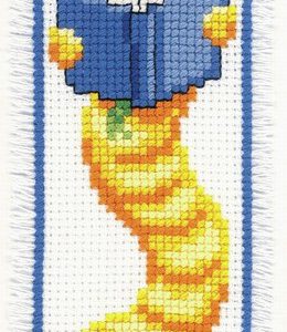 COUNTED CROSS STITCH KIT: BOOKMARK: BOOKWORM