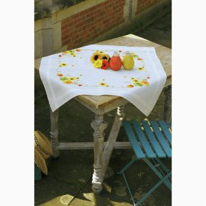 EMBROIDERY KIT: TABLECLOTH: SUNFLOWERS