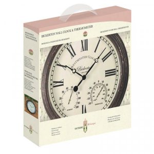 BICKERTON OUTDOOR WALL CLOCK & THERMOMETER 15”