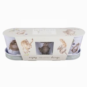 WRENDALE SET OF 3 HERB POTS WITH TRAY – MOUSE