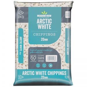 GRAVELS: ARCTIC WHITE 20mm CHIPPINGS – BAG