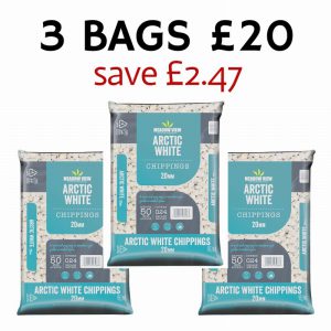 GRAVELS: 3 BAGS FOR £20 BUNDLE – ARCTIC WHITE CHIPPINGS