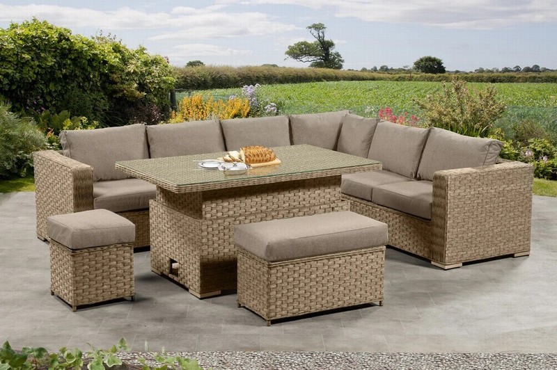 RICHMOND CORNER SET WITH ADJUSTABLE TABLE – NATURAL